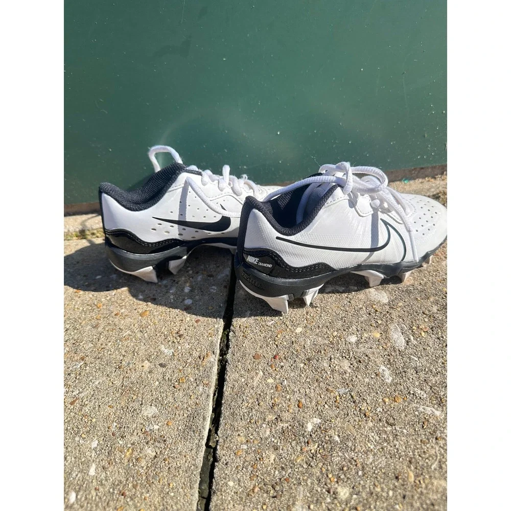Nike Force Trout 9 Shark Kids Baseball Cleats White Black‎ 10C DJ6525-101